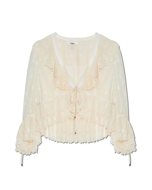 Chloé White Lace Top