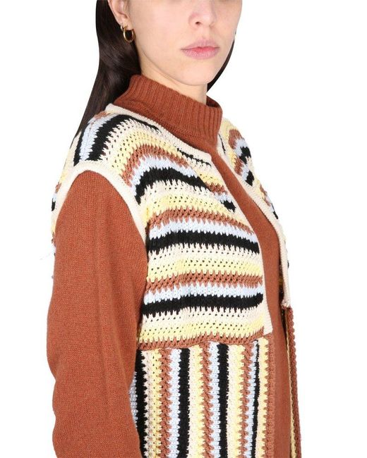 Alysi Red Stripe Detailed Knitted Gilet