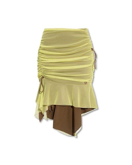 DIESEL Yellow 'o-ryt' Asymmetrical Skirt