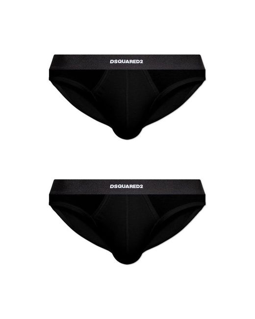 DSquared² Black Two-Pack Briefs for men