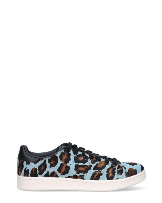 adidas Originals Stan Smith Animal Print Sneakers in Black | Lyst UK