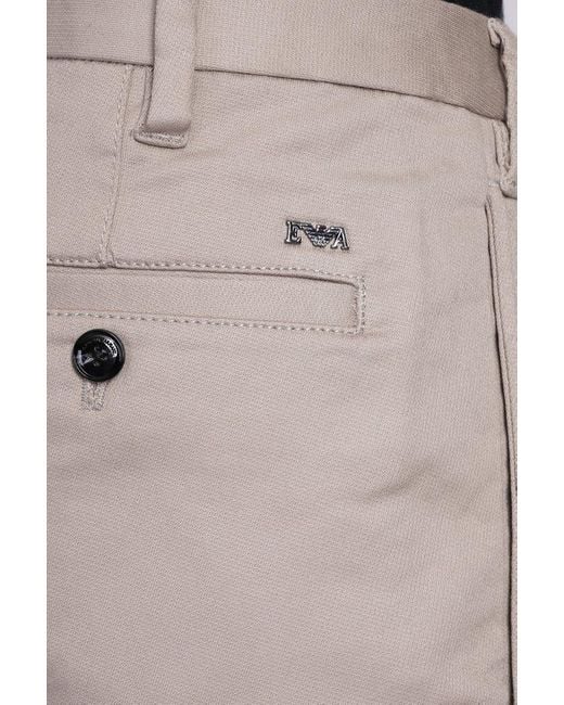 Emporio Armani Gray Straight-leg Slim-cut Trousers for men