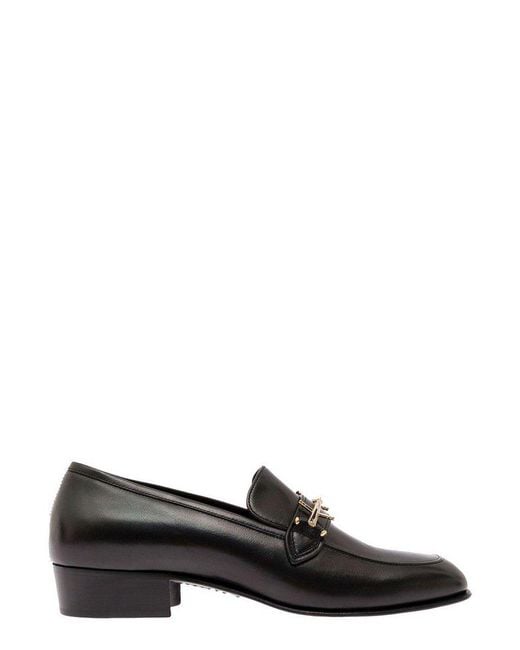 Saint Laurent Black Block Heel Loafers for men