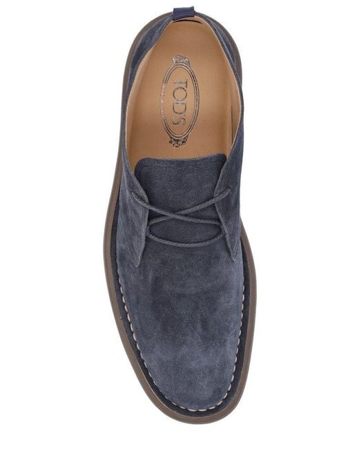 Tod's Blue Ideal 06G Lace-Up Ankle Boots for men