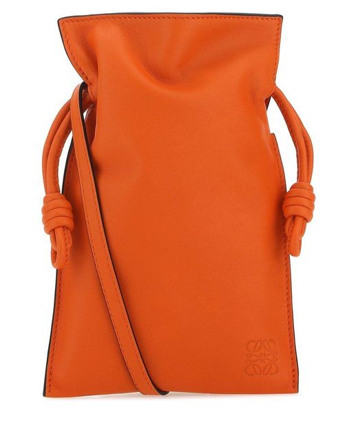 Loewe Embossed Anagram Flamenco Pocket Crossbody Bag in Orange | Lyst Canada