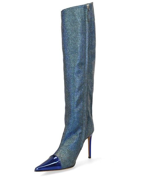 Alexandre Vauthier Blue Pointed-toe High-knee Boots
