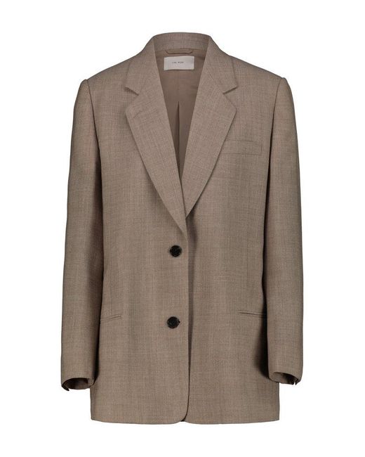 The Row Brown Single Breasted Buttoned Blazer