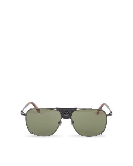 Moncler Green Gatiion Navigator Frame Sunglasses for men