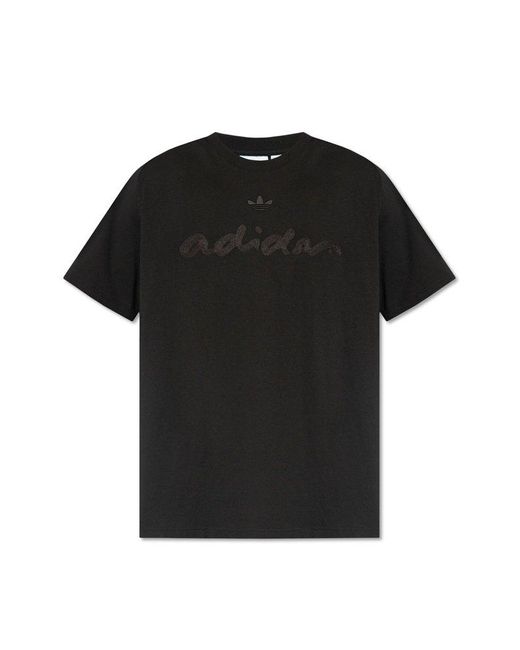 Adidas Originals Black T-Shirt With Logo for men