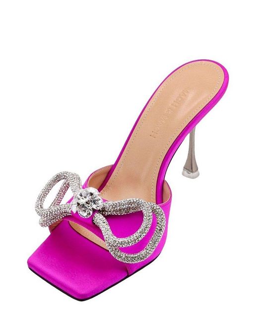 Mach & Mach Pink Double Bow Heeled Sandals
