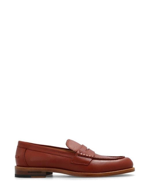 DSquared² Almond Toe Loafers in Red for Men | Lyst