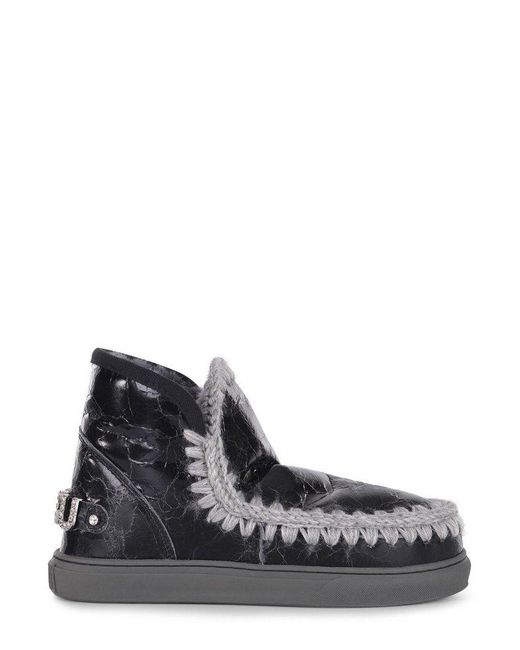 Mou Black Eskimo Embellished Ankle Boots