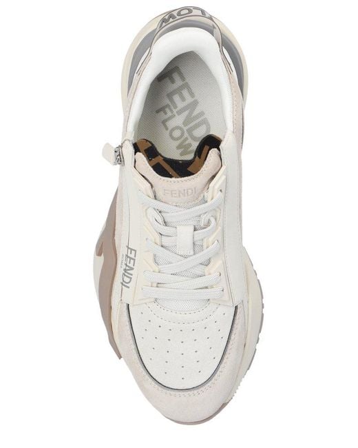 Fendi White Flow Panelled Low-top Sneakers