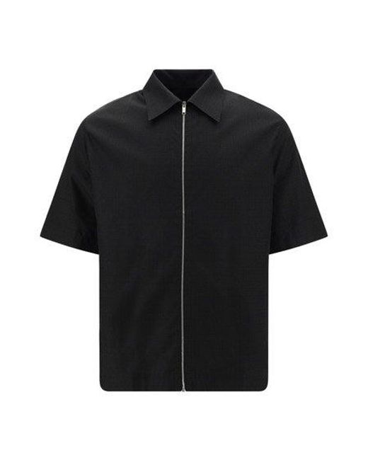 Givenchy Black Zip-up Short Sleeved Shirt for men
