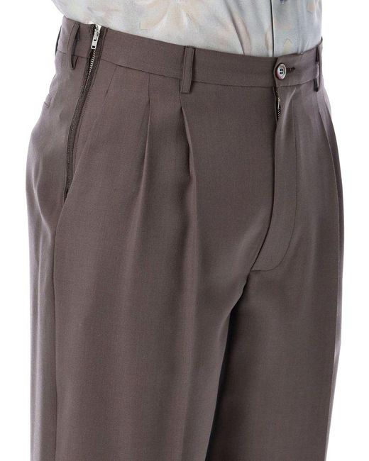 Magliano Gray Signature Pleated Trousers for men