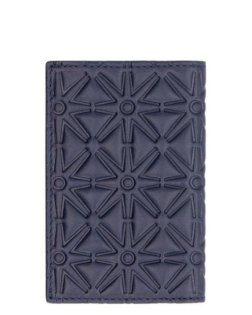 Comme des Garçons Blue Embossed Card Holder for men