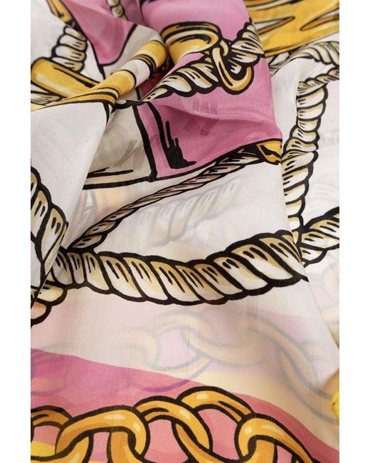 Moschino Multicolor Printed Silk Scarf,
