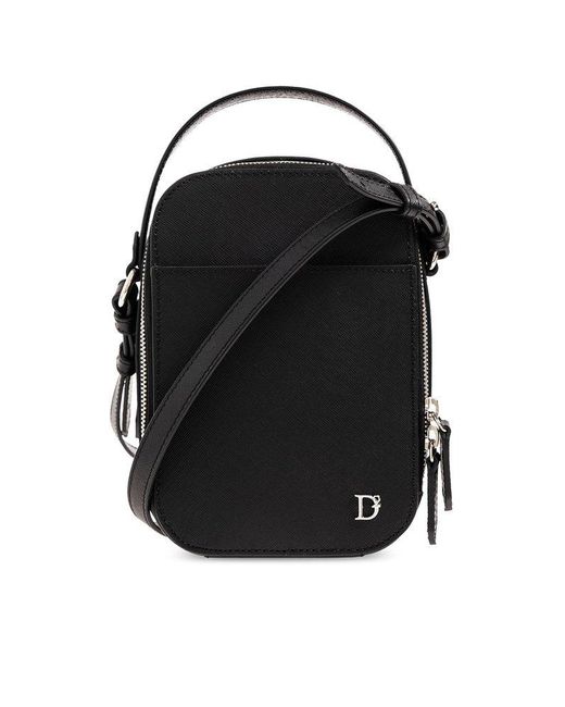 DSquared² Black Leather Shoulder Bag, for men