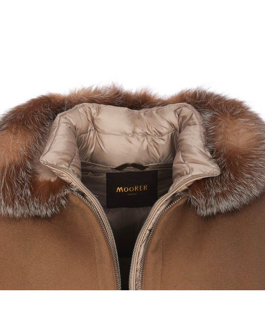 Moorer Brown Pegaso-cwr Hooded Down Jacket