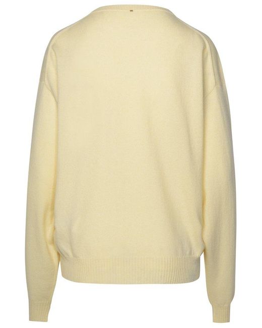 Sportmax Yellow Ivory Wool Blend Sweater