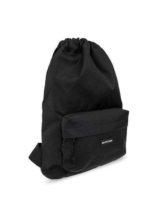 Balenciaga Black Backpack With Logo for men