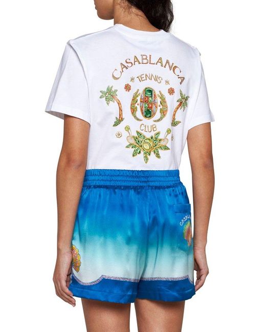 Casablancabrand Blue Coquillage Colore Shorts