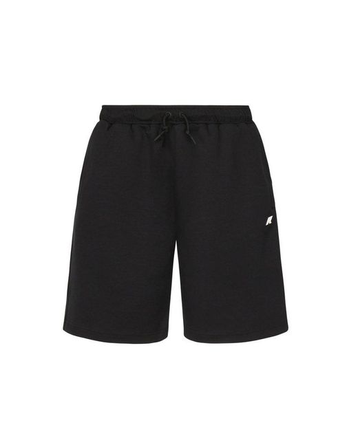 K-Way Black Elastic Waist Shorts for men