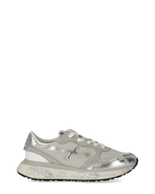 Premiata Gray Lauryn Lace-Up Sneakers