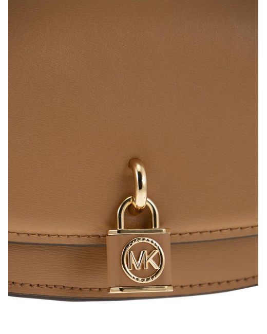 Michael Kors Brown Mila Leather Messenger Bag