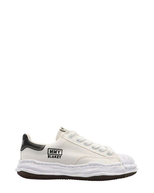 Maison Mihara Yasuhiro Canvas Blakey Lace-up Sneakers in White | Lyst ...