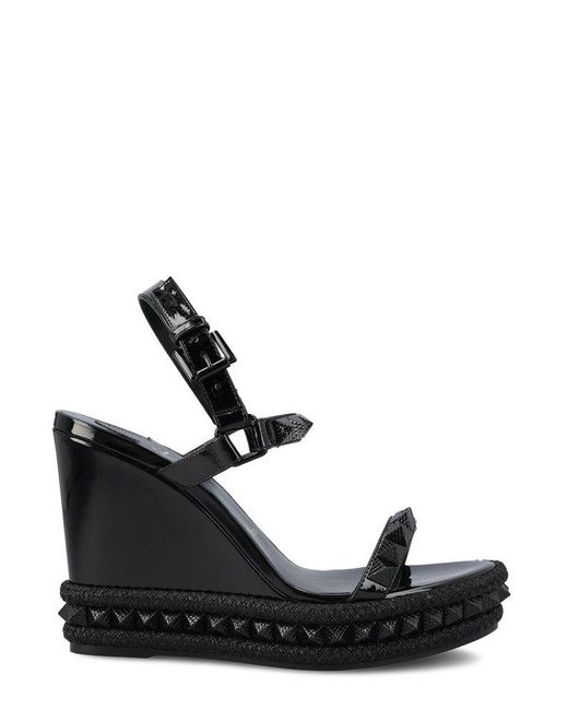 Christian Louboutin Black Pyraclou Open Toe Sandals