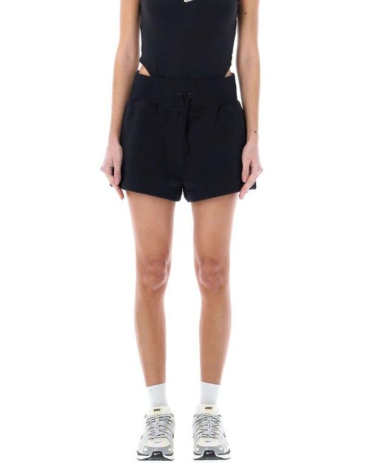 Nike Black Sportswear Phoenix Fleece High-waist Loose Shorts