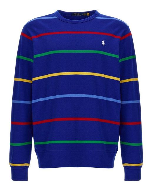 Polo Ralph Lauren Blue Striped Polo Shirt Sweatshirt for men