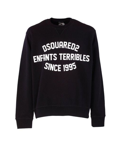 DSquared² Black Cotton Sweatshirt for men