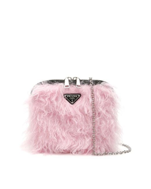 Prada Pink Furry Mini Bag
