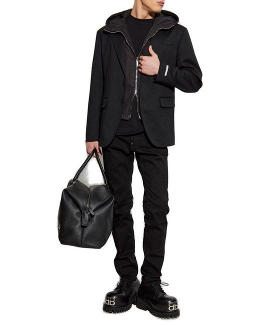 DSquared² Black Single-Breasted Layered Blazer for men