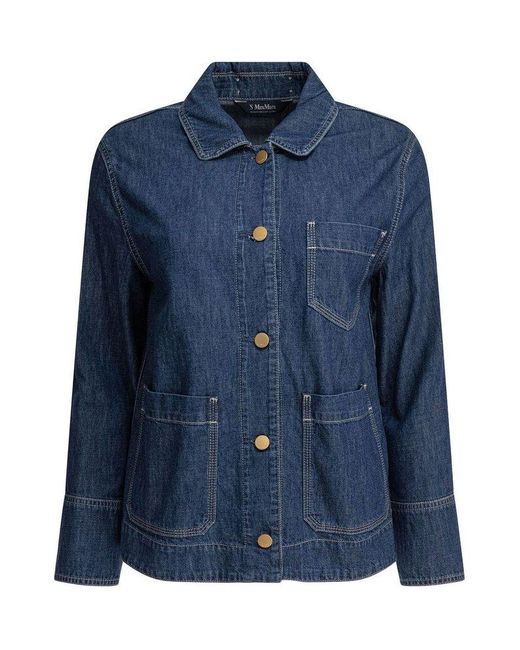 Max Mara Blue Giulietta Button-Up Denim Jacket
