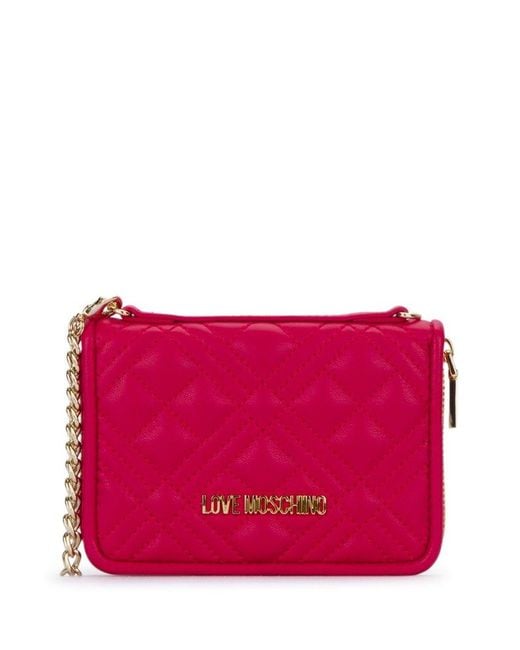Love Moschino Red Quilted Chain-detail Wallet