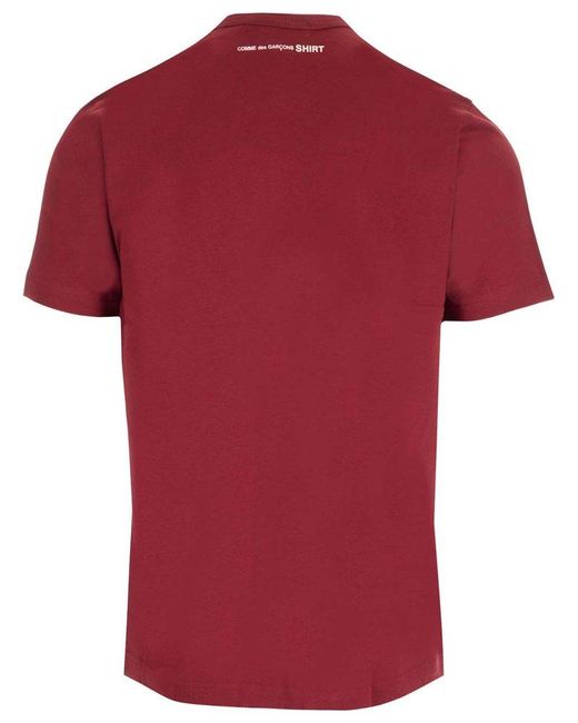 Comme des Garçons Red Crewneck Short-sleeved T-shirt for men