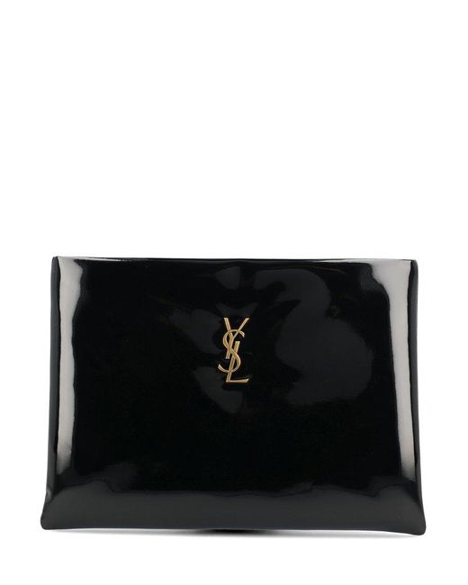 Saint Laurent Black Calypso Large Pouch Handbag