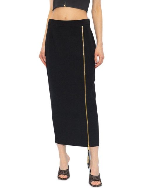 Moschino Black Skirt With Slit,