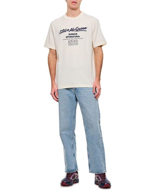Barbour Gray Colman Steve Mcqueen Graphic T-Shirt for men