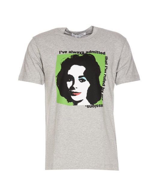 Comme des Garçons Gray Elizabeth Taylor Print T-Shirt for men