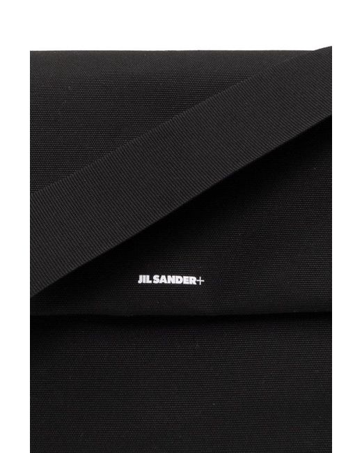 Jil Sander Black + Shoulder Bag With Logo, for men