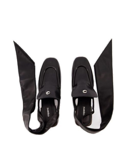Coperni Logo Plaque Slingback Moccasins in Black | Lyst