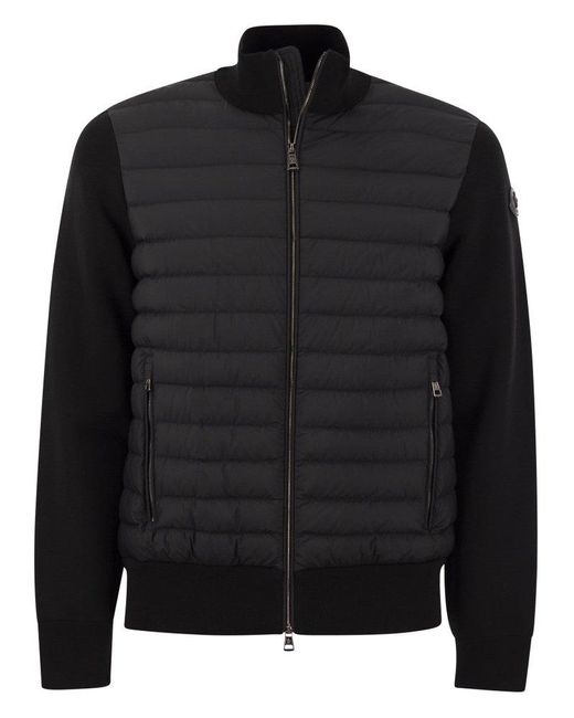 Moncler Black Padded Cardigan With Zip for men