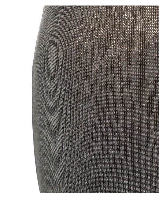 Elisabetta Franchi Gray Sleeveless Slit Detailed Midi Dress