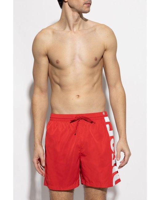 DIESEL Red Rio-41-D-Core Swim Shorts for men