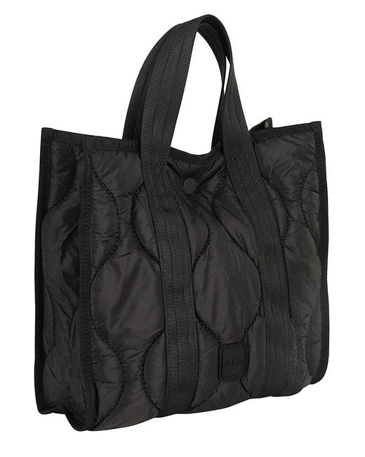 A.P.C. Black Logo Patch Padded Small Tote Bag