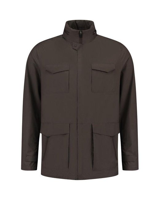 Herno Black Pocket Patch High Neck Field Jacket for men